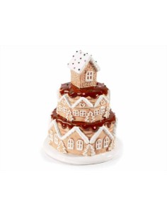 Barattolo natalizio in ceramica Torta di Marzapane - H18 cm - Biscotti