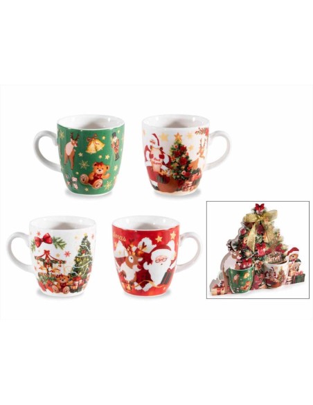 Set 2 tazzine in porcellana natalizia 70ml - 2 varianti - Confezione r