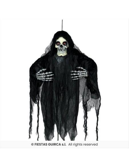 Scheletro con Tunica Nera 120cm - Con Luce, Suono e Movimento
