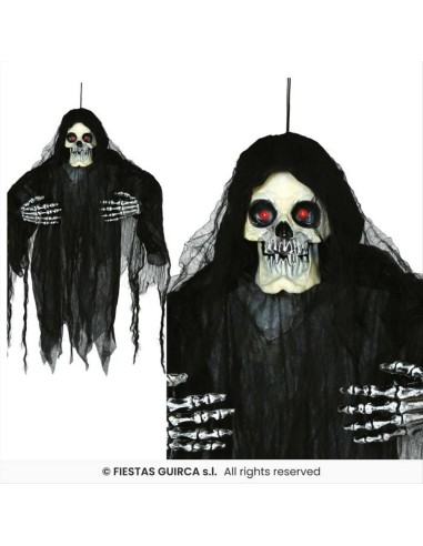 Scheletro con Tunica Nera 120cm - Con Luce, Suono e Movimento