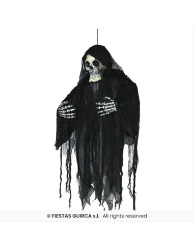 Scheletro con Tunica Nera 120cm - Con Luce, Suono e Movimento