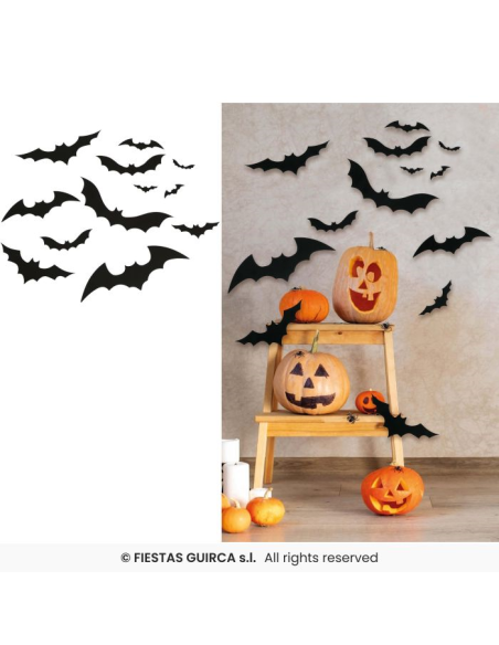Sagome Nere Pipistrelli Ragni 12pz – Decorazioni Halloween 🎃🕷️🦇