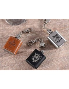 Portachiavi con fiaschetta 30 ml in acciaio - 3 varianti 🥂🔑 2