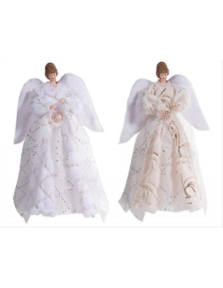 Puntale albero di Natale Angelo con ali - 2 varianti - H36 cm 👼🎄