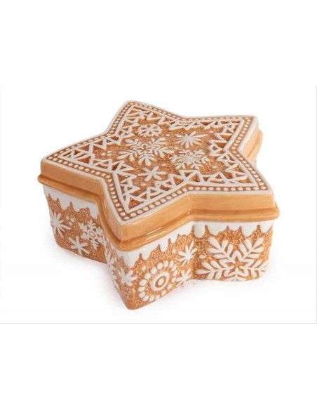 Biscottiera natalizia a stella in ceramica pan di zenzero - L20 cm 🍪⭐