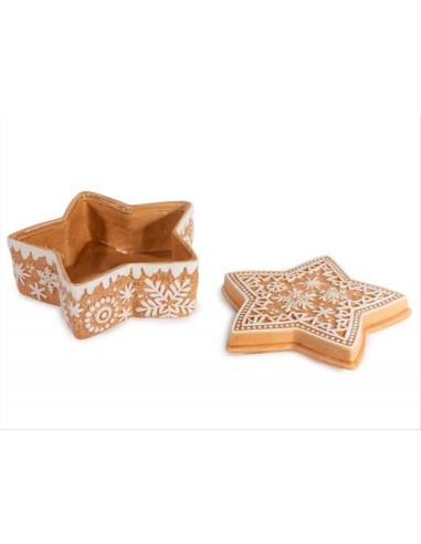 Biscottiera natalizia a stella in ceramica pan di zenzero - L20 cm 🍪⭐