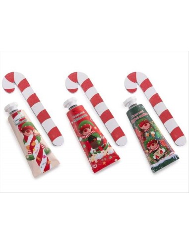 Crema mani natalizia con lima Candy Cane - 3 modelli profumati - Confe