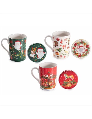 Tisaniera natalizia 350ml con filtro e coperchio - 3 varianti - Design