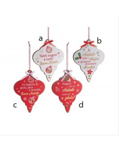 Decorazione in legno con dedica natalizia - 4 varianti - H18 cm 🎄💖