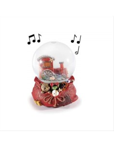 Carillon Palla di neve con treno - Ø 11 cm - Decori in resina 🎄❄️
