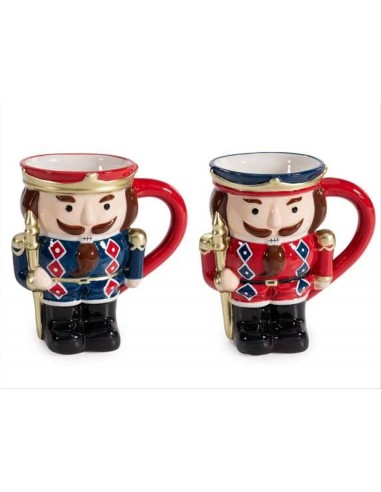 Tazza in ceramica Schiaccianoci natalizio 350ml - 2 varianti - Blu o r