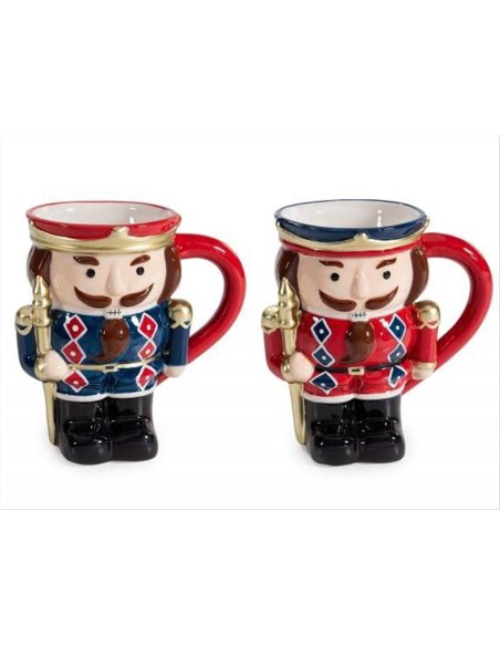 Tazza in ceramica Schiaccianoci natalizio 350ml - 2 varianti - Blu o r