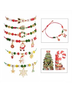 Bracciale natalizio con perline e charm smaltati - 6 varianti 🎄💫