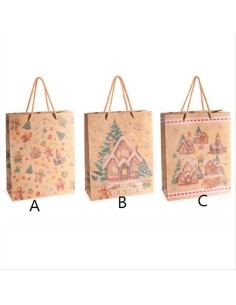 Busta regalo natalizia media Pan di Zenzero - 3 varianti - Design a 36