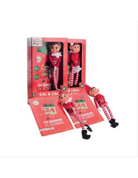 Elfo Monello con Libro 24 Giorni di Scherzi h28cm 🎄🎁 Lei o Lui Elfo Monello con Libro 24 Giorni di Scherzi h28cm 🎄🎁 Lei o Lui