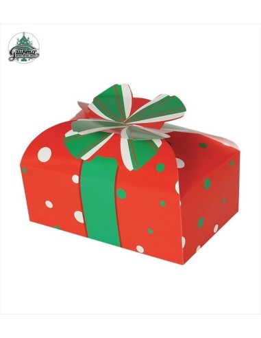Scatolina di natale rossa con fiocchetto