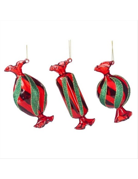Caramella di Vetro 15cm Rosso Verde – 3 Varianti Natalizie 🍬🎄