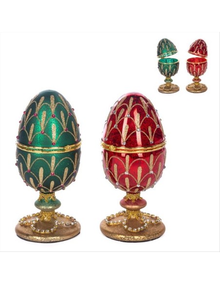 Uovo Gioiello Contenitore H23cm – Stile Fabergè 2 Colori 🎁✨