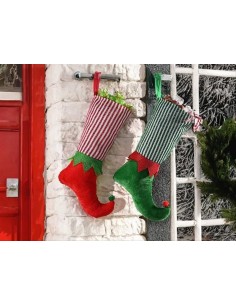 Calza portadolci da Elfo in tessuto - 2 varianti - Verde o rossa 🎄🧝 2