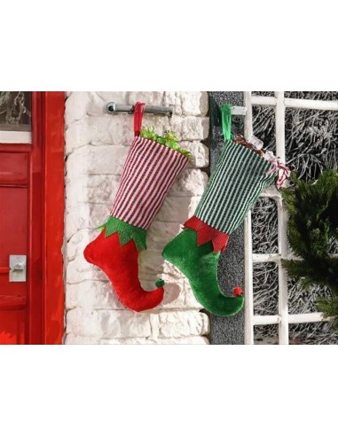 Calza portadolci da Elfo in tessuto - 2 varianti - Verde o rossa 🎄🧝‍