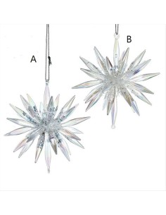 Decorazione 3D Stella con Punte H11,5cm - 2 Varianti in Acrilico con G