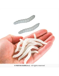 Vermi Elasticizzati Bianchi 4cm - Blister 20pz per Halloween 🐛👻