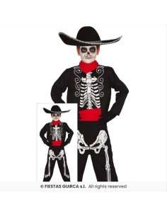 Costume Scheletro Messicano Bambini - Taglie 3-12 Anni