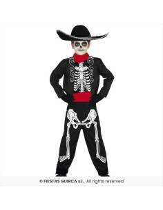 Costume Scheletro Messicano Bambini - Taglie 3-12 Anni 2