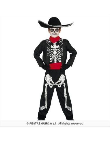 Costume Scheletro Messicano Bambini - Taglie 3-12 Anni