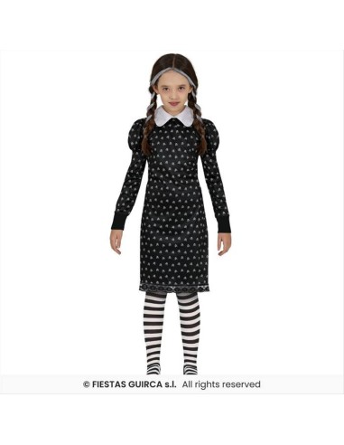 Costume Bambina Gotica Mercoledì -Taglie 3-12 Anni