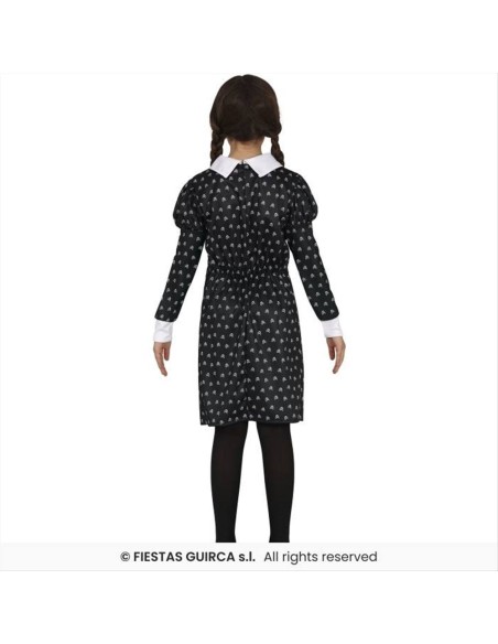 Costume Bambina Gotica Mercoledì -Taglie 3-12 Anni