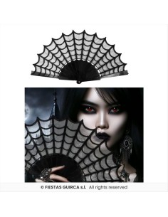 Ventaglio Gotico Nero con Ragnatela Accessorio Halloween 2