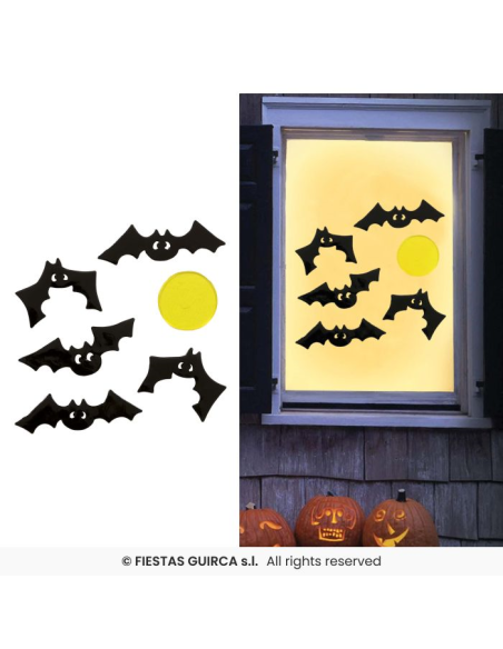 Vetrofania Halloween in Gel 20x20cm - 4 Modelli Decorativi 🎃👻