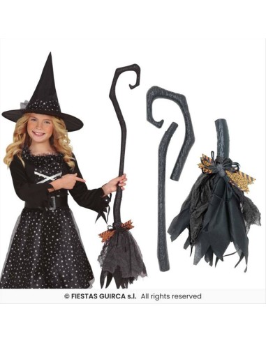 Scopa da Strega Smontabile H90cm - Accessorio Halloween 🧹🎃