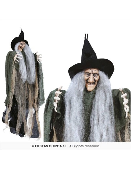 Strega H45cm – Decorazione Halloween in Metallo, Poliestere e PVC 🎃🧙