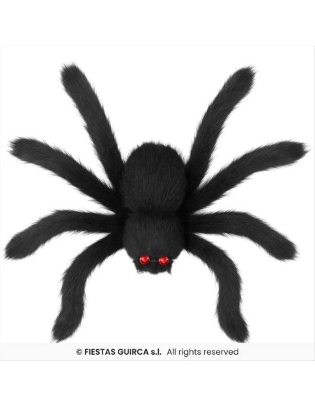 Ragno Nero Gigante 90cm Halloween in Metallo e PVC