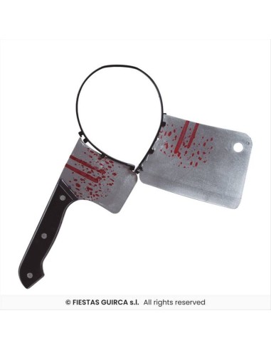 Cerchietto Coltello da Macellaio Insanguinato L35cm - Halloween Horror