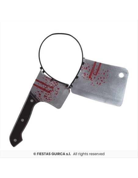 Cerchietto Coltello da Macellaio Insanguinato L35cm - Halloween Horror