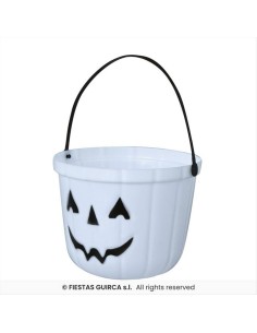 Cestino Fosforescente Teschio 20cm in PVC Luminoso 2