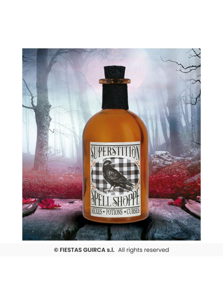 Bottiglia Veleno in Vetro H14cm - 4 Varianti Halloween 🧪☠️