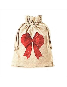 Sacco con coulisse Fiocco rosso 30x40cm Nuvole di Stoffa