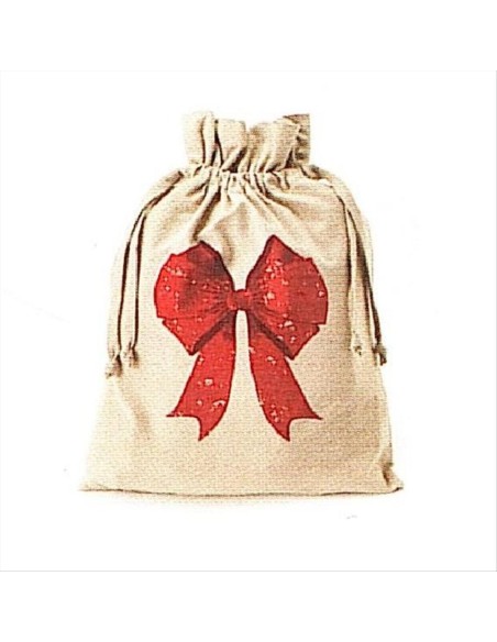 Sacco con coulisse Fiocco rosso 30x40cm Nuvole di Stoffa