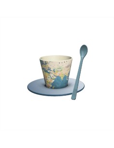 Set tazzina espresso con cucchiaino e piattino 90ml BLUE MAP