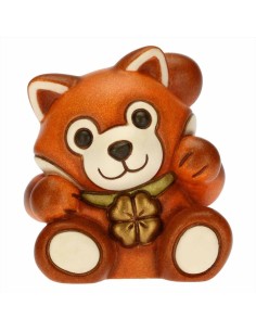 Mini panda rosso Otto Dreamer con quadrifoglio porta fortuna