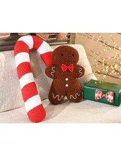 Cuscino in Pile - Omino di Pan di Zenzero o Candy Cane (2 Varianti) 2