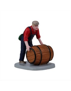 The Wine Barrel 22140 Lemax – Figurina Operaio con Botte di Vino 🍷👨‍