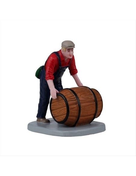 The Wine Barrel 22140 Lemax – Figurina Operaio con Botte di Vino 🍷👨‍