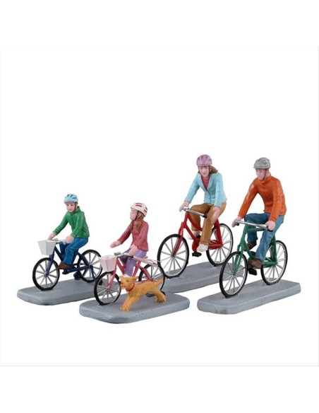 Family Bike Ride Set 4pz 32220 Lemax – Figurine Famiglia in Bicicletta