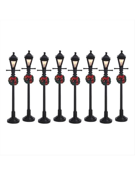 Gas Lantern Street Lamp Set 8pz 64500 Lemax – Lampioni Decorativi con 