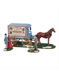Traveling Photographers Wagon 13561 LEMAX – Set 3 Carri Fotografici Ca